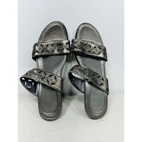 NAOT Strappy Slip On Wedge Sandals Womens Metallic Wedge Heel Cushioned Sz 39-8 - Picture 6 of 8